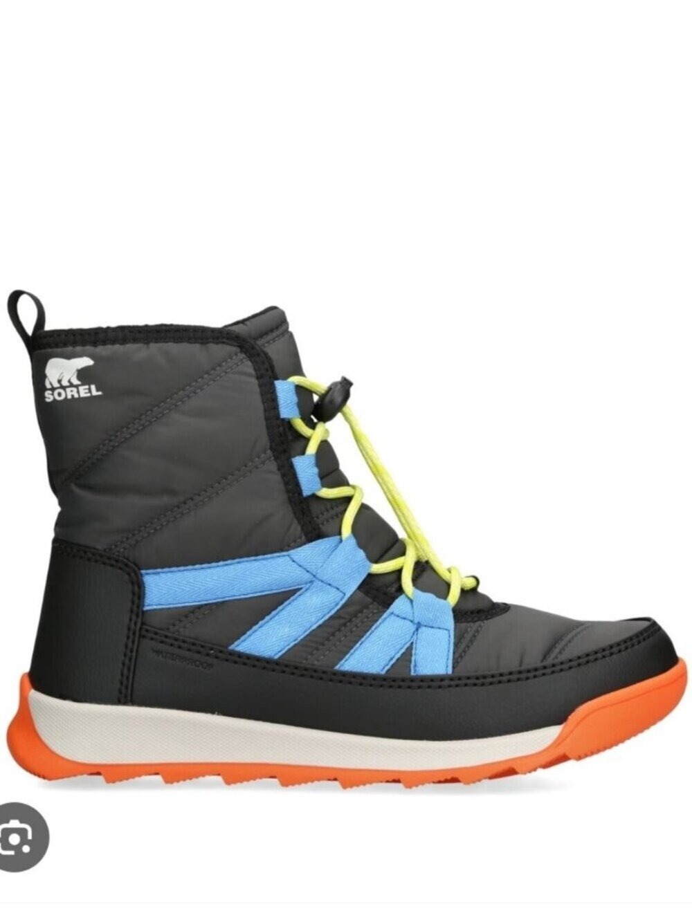 SOREL Whitney II Plus Waterproof Lace Boots charcoal grey color  blue Sz 5